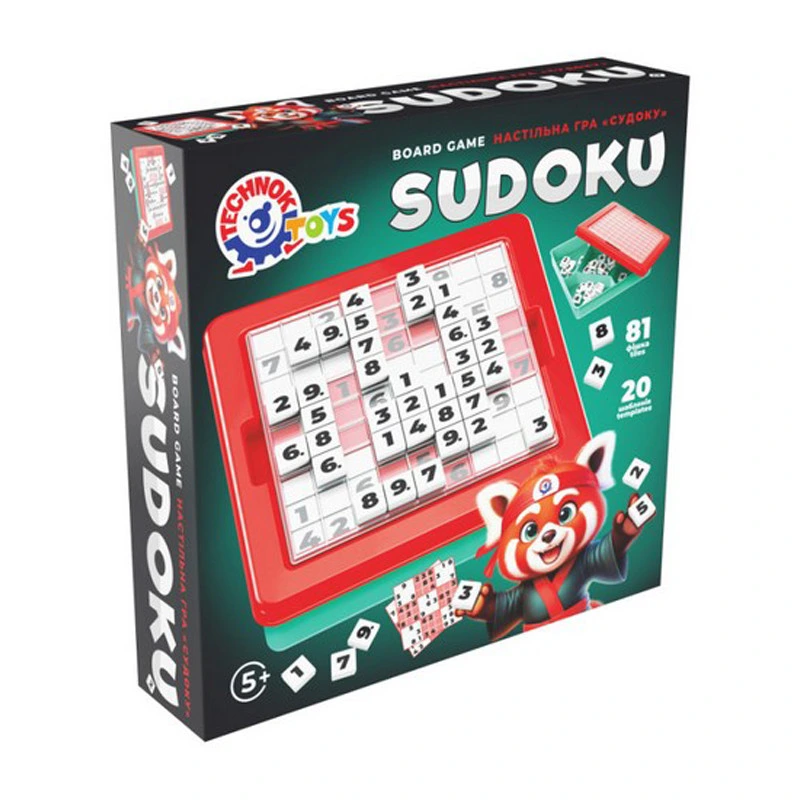 Дитяча розвиваюча гра "Судоку" 2956TXK 81 фішка, 10 шаблонів — Технок