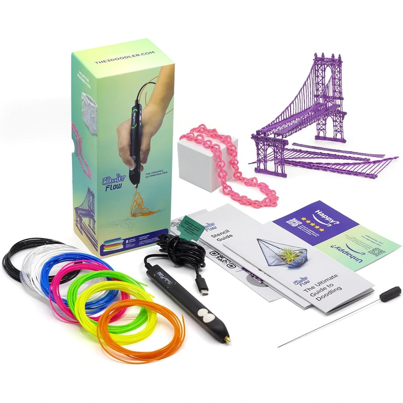3D-ручка 3Doodler Flow для проф. використання – СИНЯ (8 стрижнів, аксесуари) — 3Doodler
