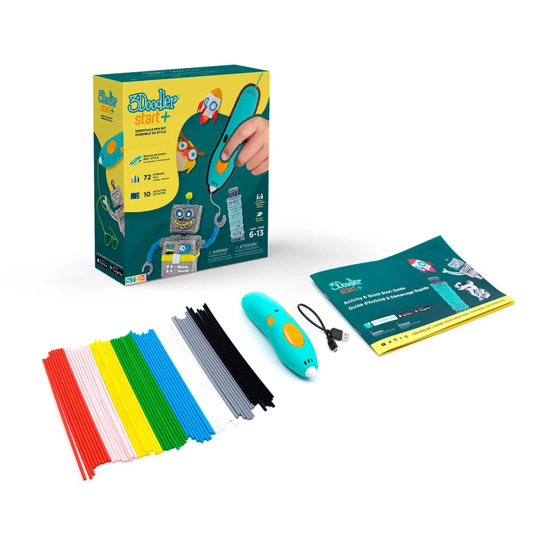 3D-ручка 3Doodler Start Plus для дитячої творчості базовий набір - КРЕАТИВ (72 стрижні) — 3Doodler
