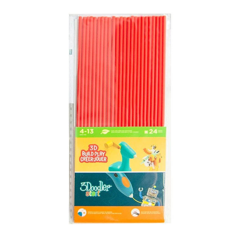 Набір стрижнів для 3D-ручки 3Doodler Start (червоний, 24 шт)
