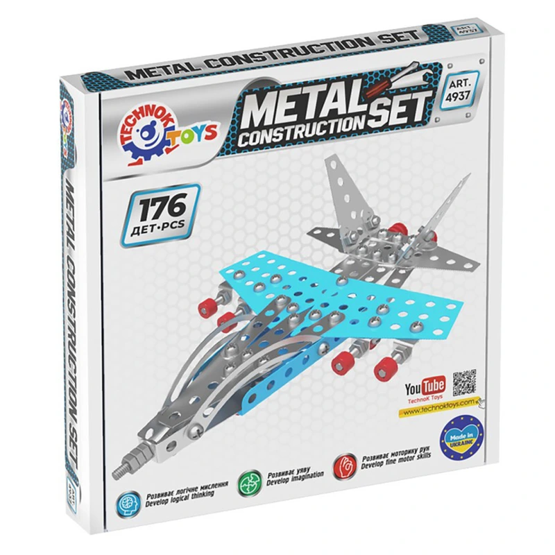 Дитячий металевий конструктор "Винищувач" 4937TXK 176 деталей