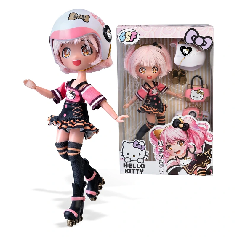 Ігровий набір 4SF MANGA DOLLS серії "Hello Kitty" – ЗОЛОТА РОЛЕР ДІВА  (з аксес.) — 4SF Manga Dolls