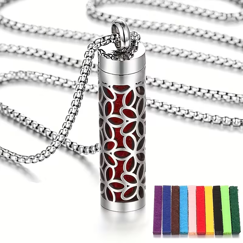 Аромакулон-підвіска, кулон для ароматерапії з набором кольорових фетрових вкладок (des3)