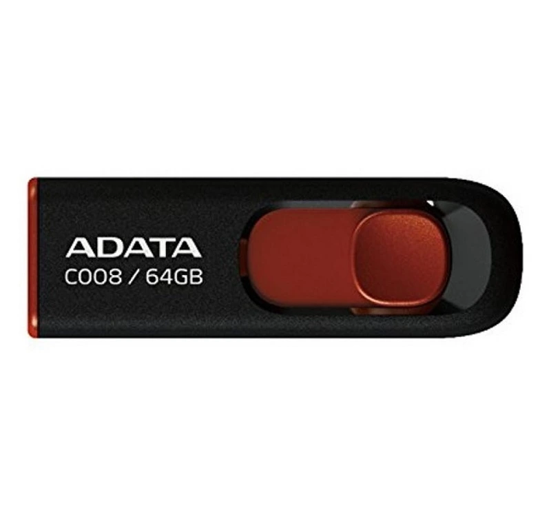 Флеш-накопичувач ADATA USB 2.0 C008 64Gb Black/Red
