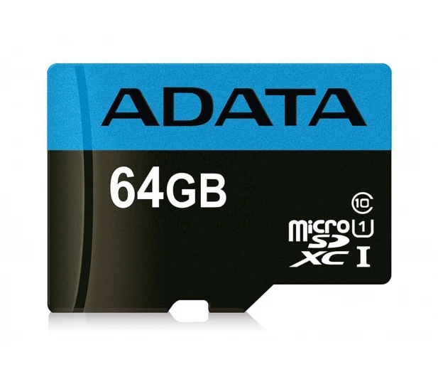 Карта пам'яті microSDXC (UHS-1) A-DATA Premier 64Gb Class 10 A1 (R-100Mb/s)  (adapter SD) — A-DATA