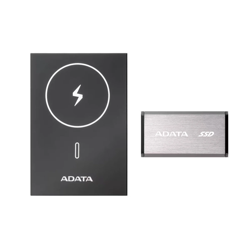 Портативний SSD з зовнішім акумулятором ADATA SR800MPB 2TB USB 3.2 Gen2 x2 Read/Write 2000MB/s magnetic wireless charging QC/PD 20W 5000mAh — A-DATA