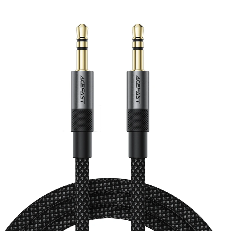 Аудіокабель ACEFAST J10 3.5mm male to 3.5mm male, nylon braid, 1m, Black