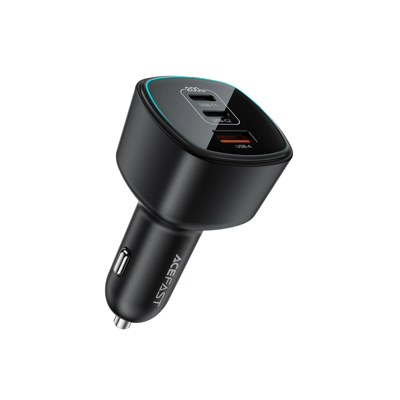 Автомобільний зарядний пристрій ACEFAST B18 200W(2USB-C+USB-A)fast car charger Black — ACEFAST