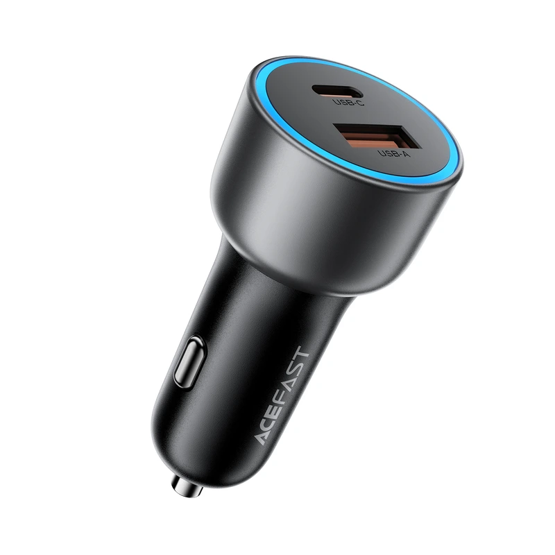 Автомобільний зарядний пристрій ACEFAST B21 75W(USB-C+USB-A)car charger Metal Gray