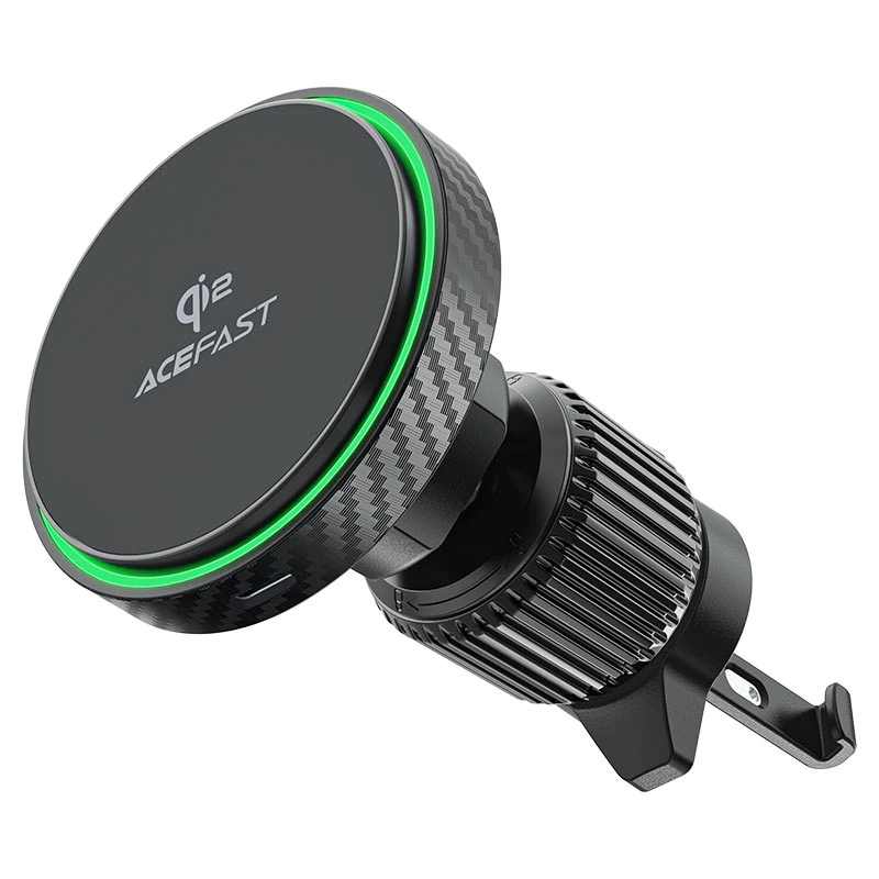 Автотримач для телефона з БЗП ACEFAST D33 Qi2 magnetic wireless charging car holder for air vent Black — ACEFAST