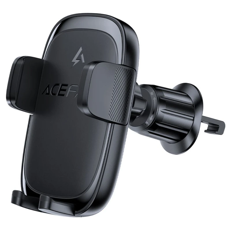 Автотримач для телефона з БЗП ACEFAST D48 press type wireless charging car holder for air vent Black — ACEFAST