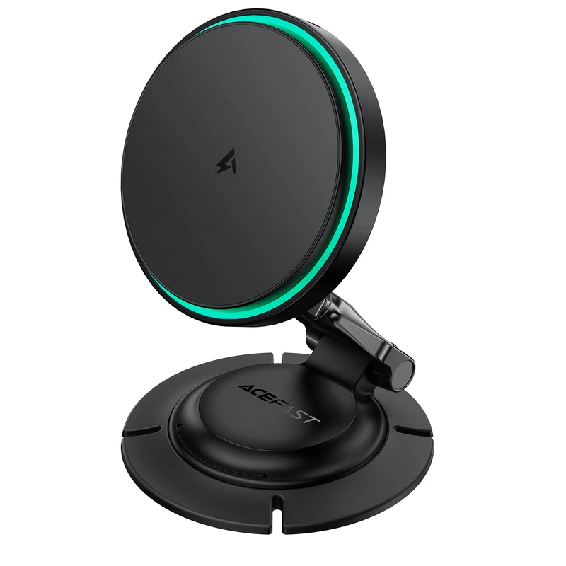 Автотримач для телефона з БЗП ACEFAST D65 magnetic folding wireless charging car holder Black — ACEFAST