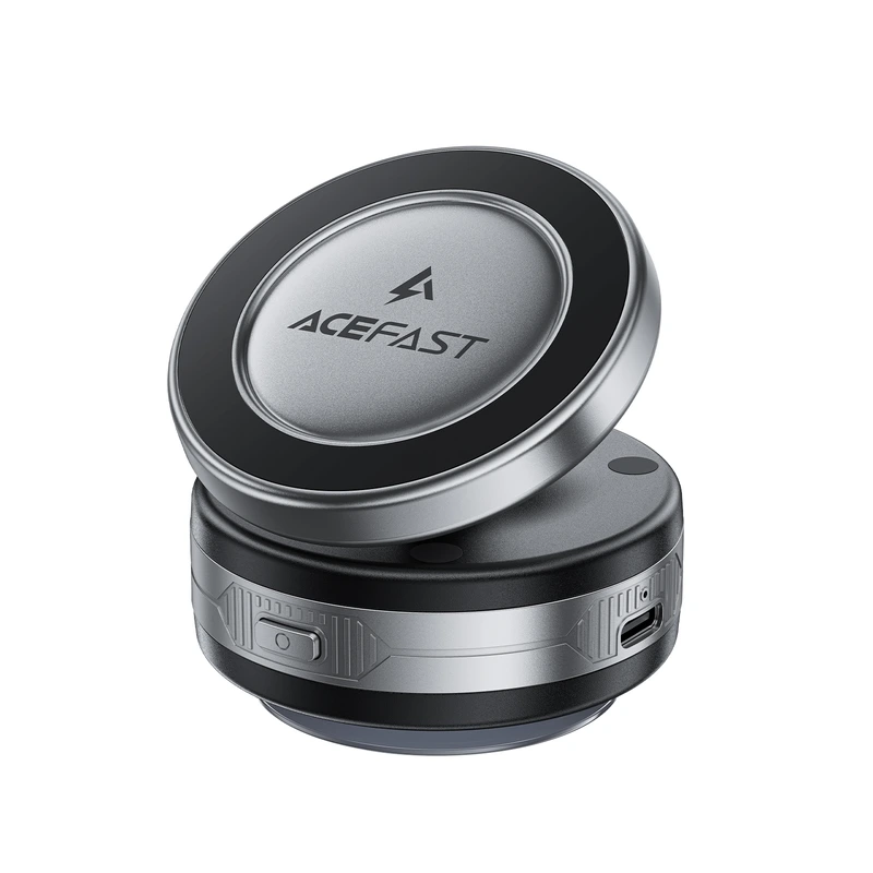 Автотримач для телефона з БЗП ACEFAST E29 electric Suction cup magnetic wireless charging holder Metal Gray — ACEFAST