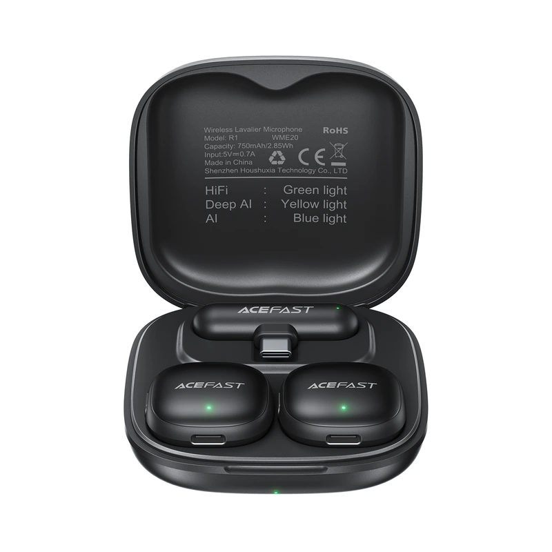 Бездротова мікрофонна система ACEFAST R1 dual-mic (Type-C) Black — ACEFAST