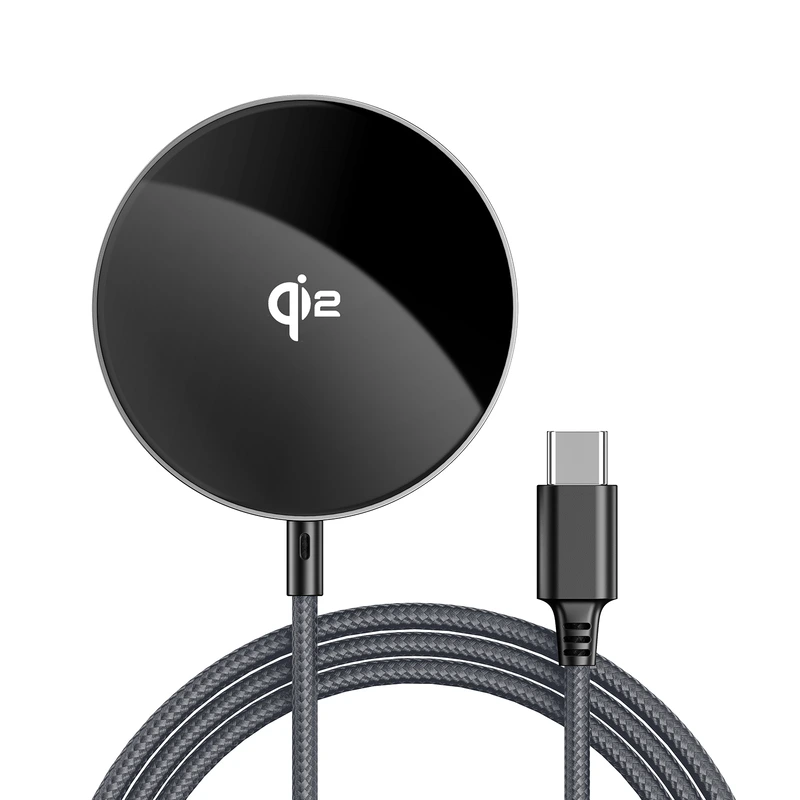 Бездротовий зарядний пристрій ACEFAST E24 QI2 desktop magnetic wireless charger with cable, Metal Gray — ACEFAST