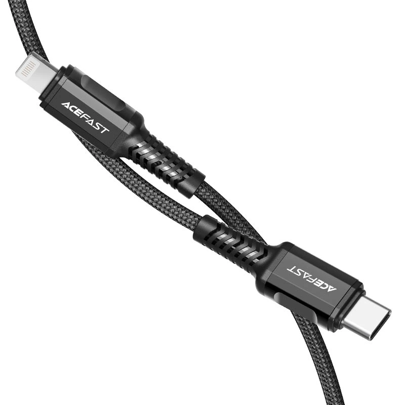Кабель ACEFAST C1-01 Type-C to iP 3A, 1.2m, nylon, aluminum connectors, Black