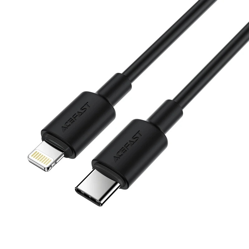 Кабель ACEFAST C25-01 USB-C to L silicone charging data cable Black — ACEFAST