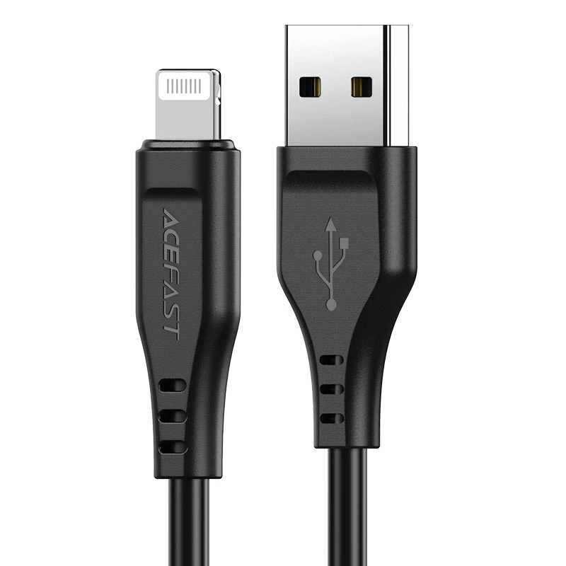 Кабель ACEFAST C3-02 USB to iP 2.4A, 1.2m, TPE, TPE connectors, Black — ACEFAST