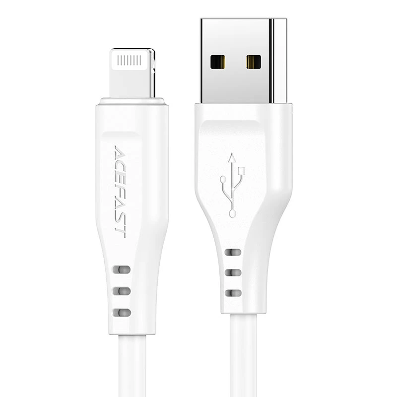 Кабель ACEFAST C3-02 USB to iP 2.4A, 1.2m, TPE, TPE connectors, White — ACEFAST