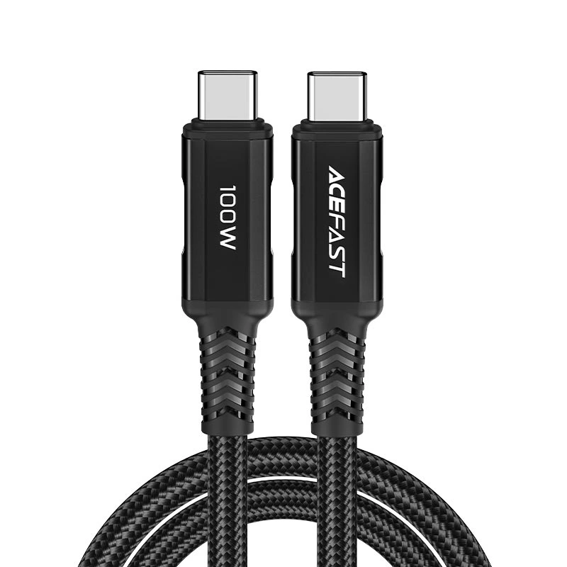 Кабель ACEFAST C4-03 Type-C to Type-C 5A, 100W, 2m, nylon, zinc connectors, Black — ACEFAST