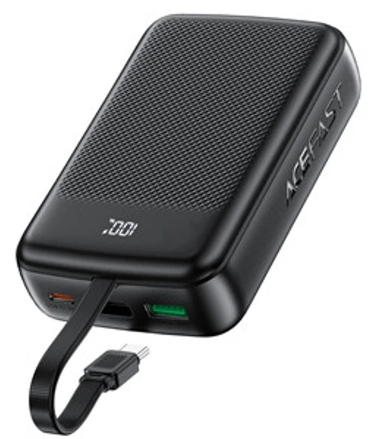 Зовнішній акумулятор ACEFAST M14 PD20W power bank with cable 20000mAh Black — ACEFAST