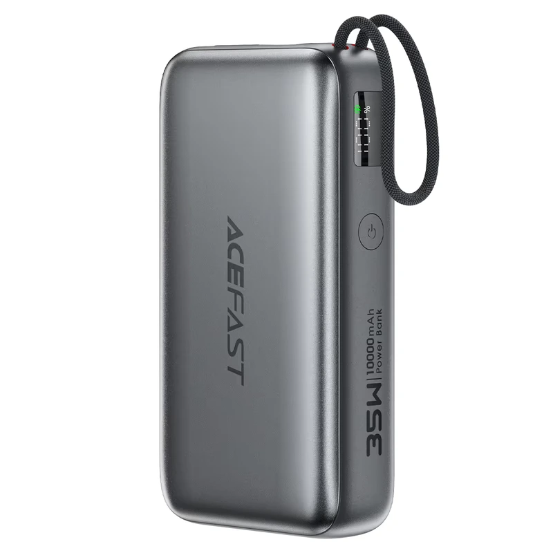 Зовнішній акумулятор ACEFAST M32-10000 PD35W fast charging power bank with telescopic cable metal gray