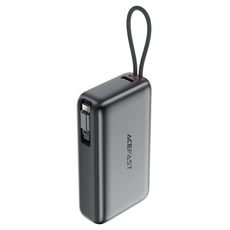 Зовнішній акумулятор ACEFAST M34-20000 PD45W fast charging power bank with telescopic cable Metal Gray — ACEFAST