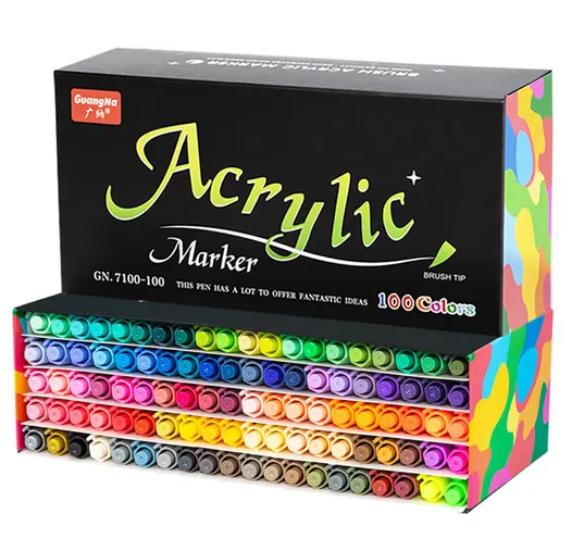 Акрилові маркери GuangNa GN-7100 з тонким пензликом 100 шт.