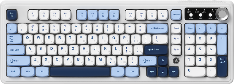 Бездротова клавіатура Ajazz AF98 PLUS Glacier Blue (AF98-PLUS-GB) — Ajazz