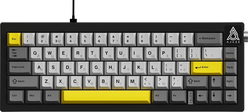 Дротова механічна клавіатура Ajazz AK650 Moon Yellow switches Gray White Yellow (AK650-MY-GWY)
