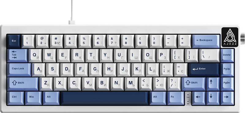Дротова механічна клавіатура Ajazz AK650 Sea Salt switches Blue White Blue (AK650-SS-BWB)