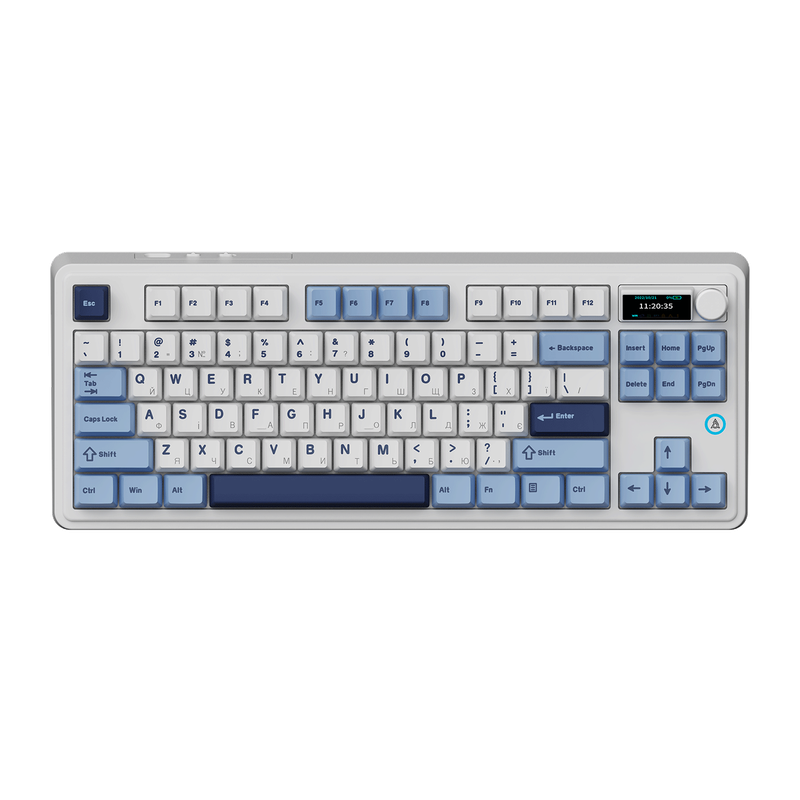 Клавіатура механічна бездротова Ajazz AK870 PLUS Murad Switch RGB Wireless/Bluetooth/USB White — Ajazz