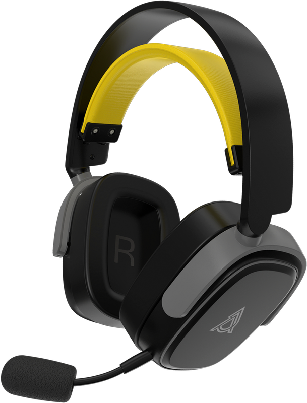 Бездротова ігрова гарнітура Ajazz AHM09 MAX Black Gray Yellow (AHM09-MAX-BGY)