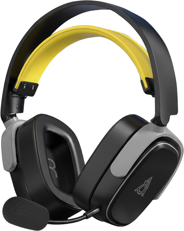 Бездротова ігрова гарнітура Ajazz AHM09 MAX Black Gray Yellow (AHM09-MAX-BGY)