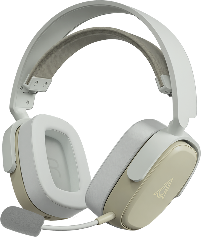 Бездротова ігрова гарнітура Ajazz AHM09 MAX Gray White (AHM09-MAX-GW)