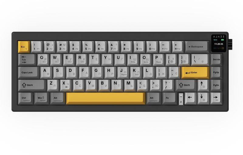 Бездротова механічна клавіатура Ajazz AK650 Flying Fish Switch - Black (AK650-FF-BGY) — Ajazz