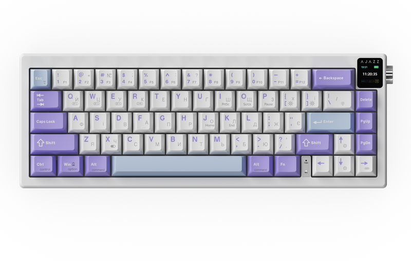 Бездротова механічна клавіатура Ajazz AK650 Flying Fish Switch - Purple (AK650-FF-PWB) — Ajazz