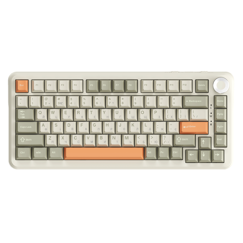 Бездротова механічна клавіатура Ajazz AK820 MAX Flying Fish Switch Retro Colour - 8000 mAh (AK820MAX — Ajazz