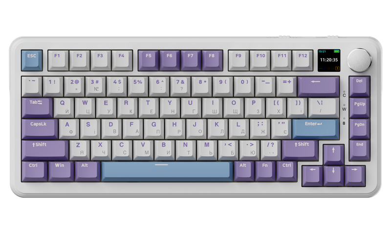 Бездротова механічна клавіатура Ajazz AK820 MAX Magnetic switches - Purple (AK820MAX-M-PWB)