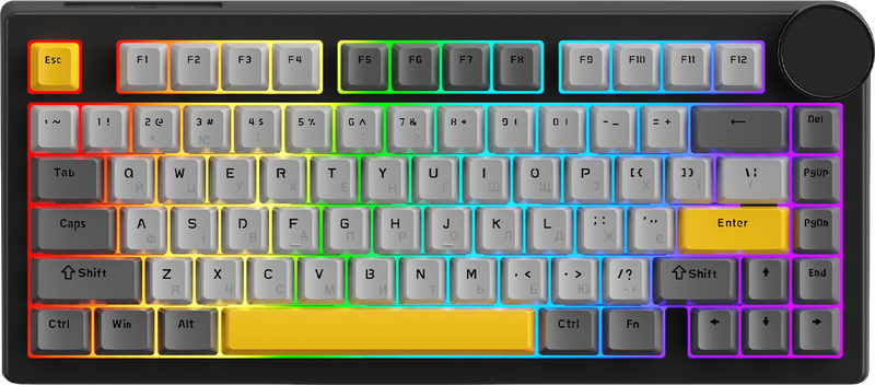 Бездротова механічна клавіатура Ajazz AK820 V2 Coconut Flake Switch (AK820-V2-CF-BGY)