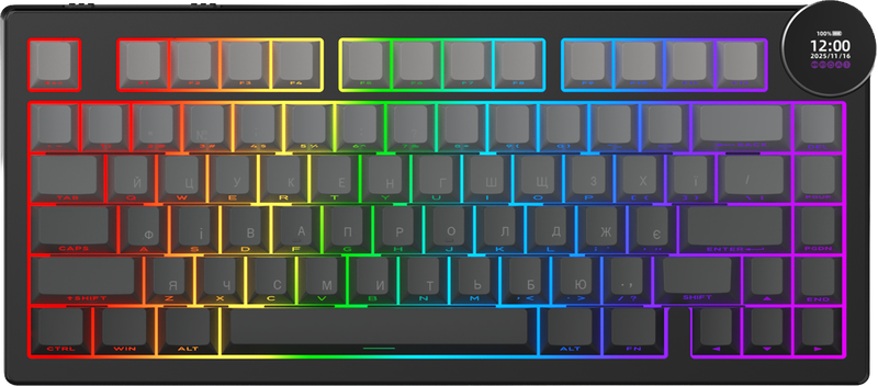 Бездротова механічна клавіатура Ajazz AK820 V2 White Peach Switch (AK820-V2-WP-S-BG)