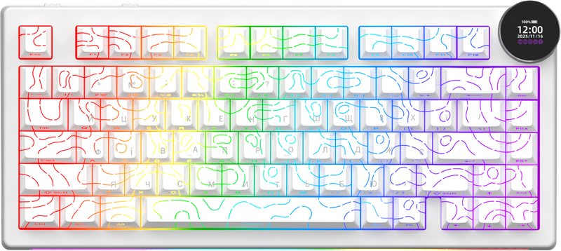 Бездротова механічна клавіатура Ajazz AK820 V2 White Peach Switch (AK820-V2-WP-S-W)