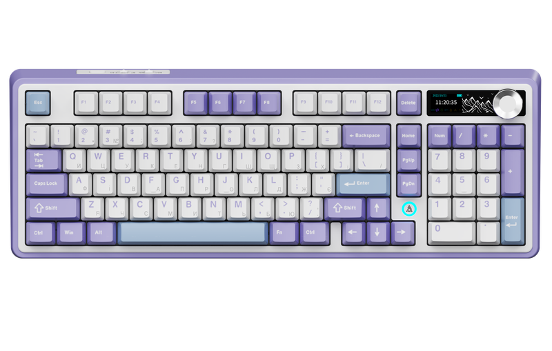 Бездротова механічна клавіатура Ajazz AK980 Clear Sky Switch - Purple (AK980-CS-PWB)