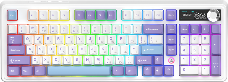 Бездротова механічна клавіатура Ajazz AK980 V2 Maillard Switch White (AK980-V2-M-PWB)