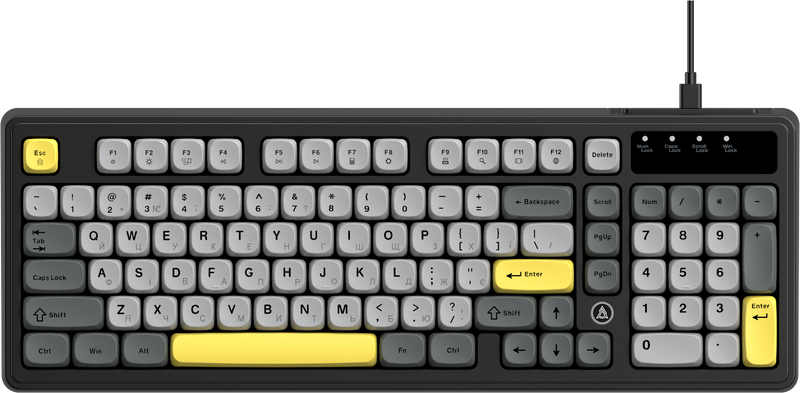 Дротова клавіатура Ajazz AF98 Black Gray Yellow (AF98-BGY)