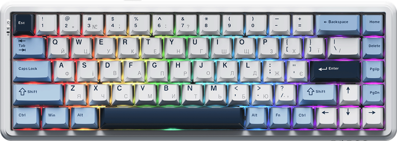 Дротова магнітна клавіатура Ajazz AK680 MAX Magnetic switches Blue White Dark Blue (AK680-M-BWD-AW)