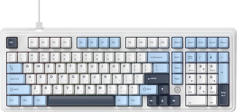 Дротова магнітна клавіатура Ajazz AK980 MAX Magnetic switches Blue White Dark Blue (AK980-MAX-M-BWD)