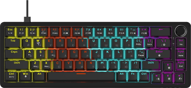Дротова механічна клавіатура Ajazz AK690 Peach Mist Switch (AK690-PM-B)