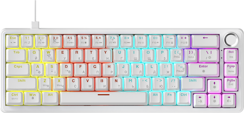 Дротова механічна клавіатура Ajazz AK690 Peach Mist Switch (AK690-PM-W)