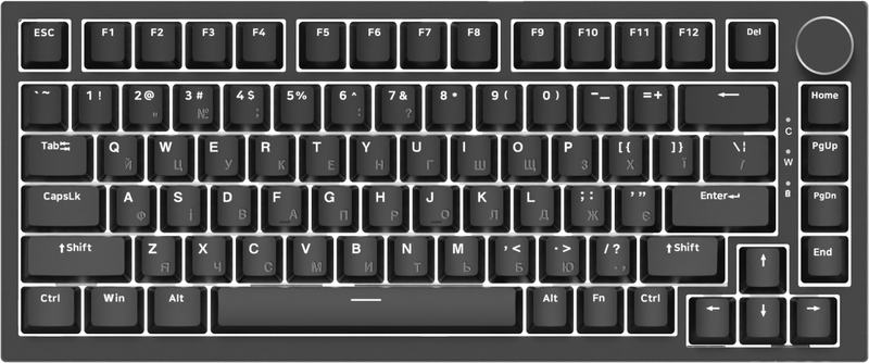 Дротова механічна клавіатура Ajazz AK820 Red Switch Black (AK820-R-B) — Ajazz